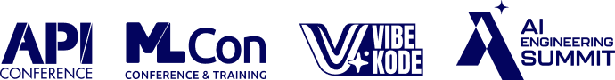 API Conference · MLCon · Vibe Kode · AI Engineering Summit logos
